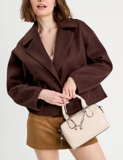 Sac bowling détail bijou ecru femme