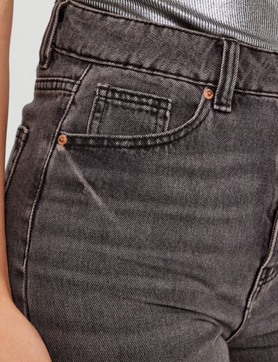 Jeans wide leg taille haute denim noir femme