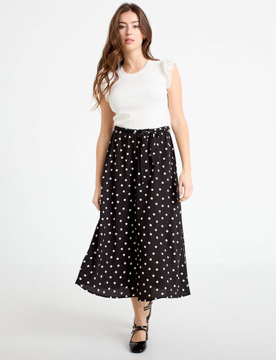 Robe longue bi-mati&egrave;re noir femme