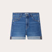 Short droit en jean denim stone femme