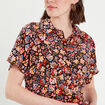 Chemise manches courtes noir femme