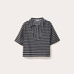Blouse col V manches courtes noir femme