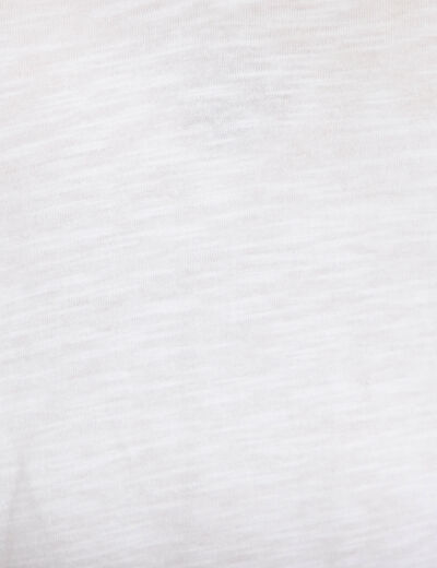 T-shirt col v manches courtes blanc femme