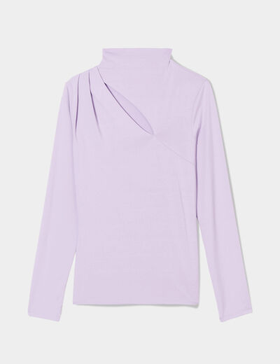 Blouse avec ouverture mauve femme