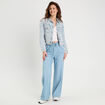 Pantalon large en jean denim bleach femme