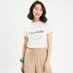 T-shirt manches courtes ecru femme