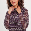 Robe trapèze col montant violet femme