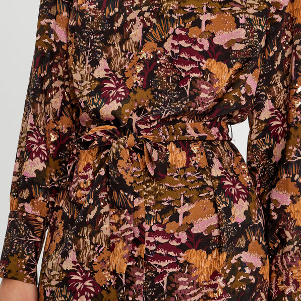 Robe droite ceinturée noir femme