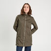 Parka réversible à capuche vert kaki femme