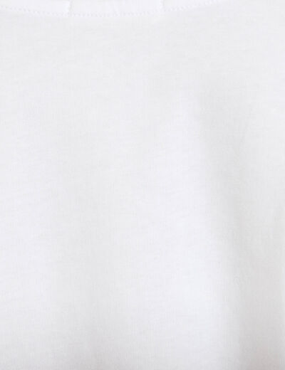 T-shirt col v manches courtes blanc femme