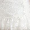 Jupe courte trap&egrave;ze en dentelle ecru femme