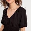 Robe évasée fluide noir femme