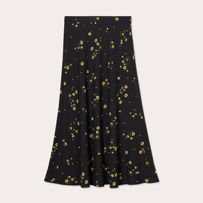 jupe longue evasee fluide jaune femme Jupe longue évasée fluide jaune femme