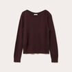 Pull col bateau marron foncé femme