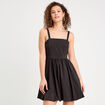 Robe évasée effet boule noir femme