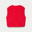 Gilet sans manches fausse fourrure rouge femme