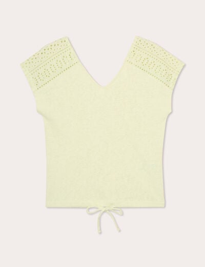 T-shirt manches courtes vert clair femme