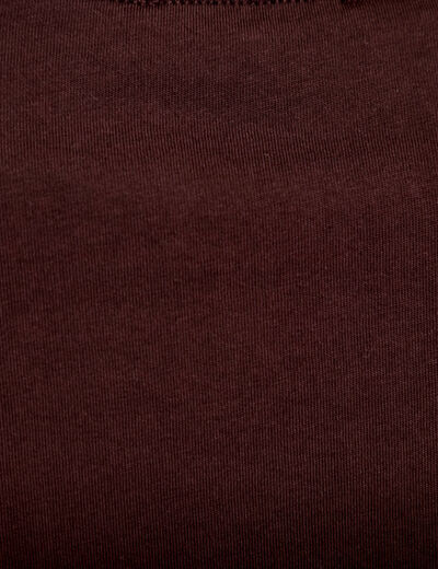 T-shirt col rond manches courtes marron femme