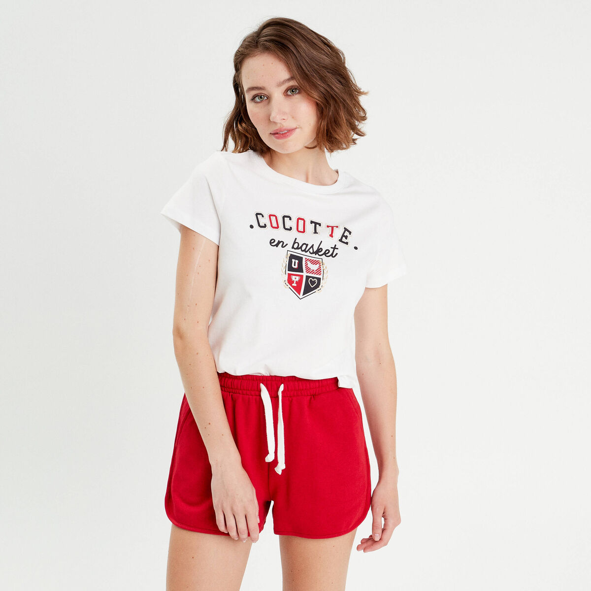 T-shirt manches courtes blanc femme