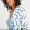 Chemise manches longues bleu marine femme