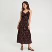 Robe longue droite bretelles noir femme