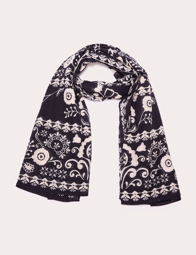 Foulard carré noir femme