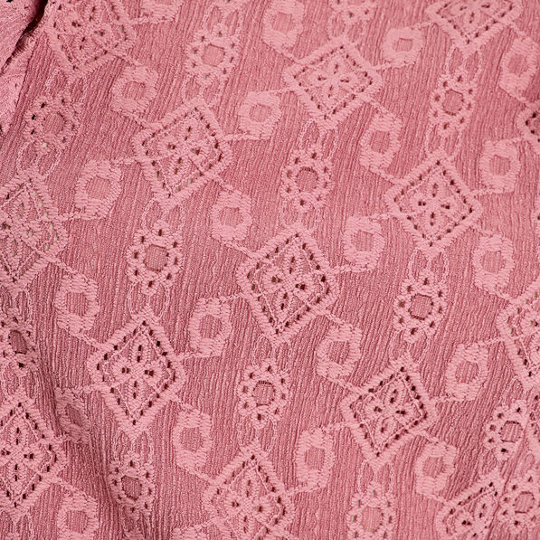 Blouse brodée avec volants vieux rose femme