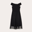 Robe midi bustier évasée noir femme