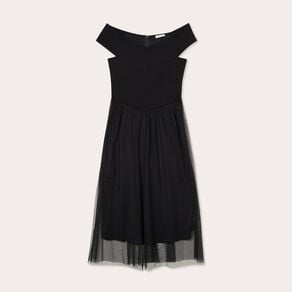 robe midi bustier evasee noir femme Robe midi bustier évasée noir femme