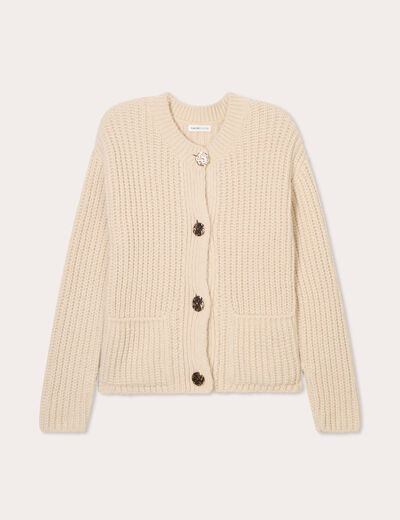 Gilet manches longues sable femme