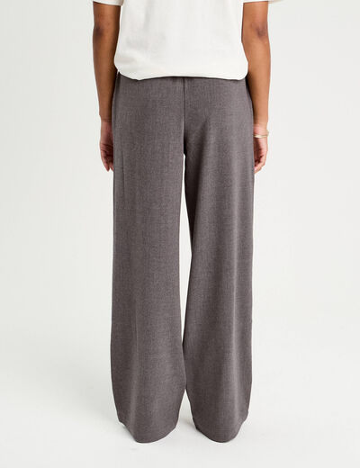 Pantalon large gris foncé femme