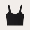 Débardeur cropped bretelles noir femme