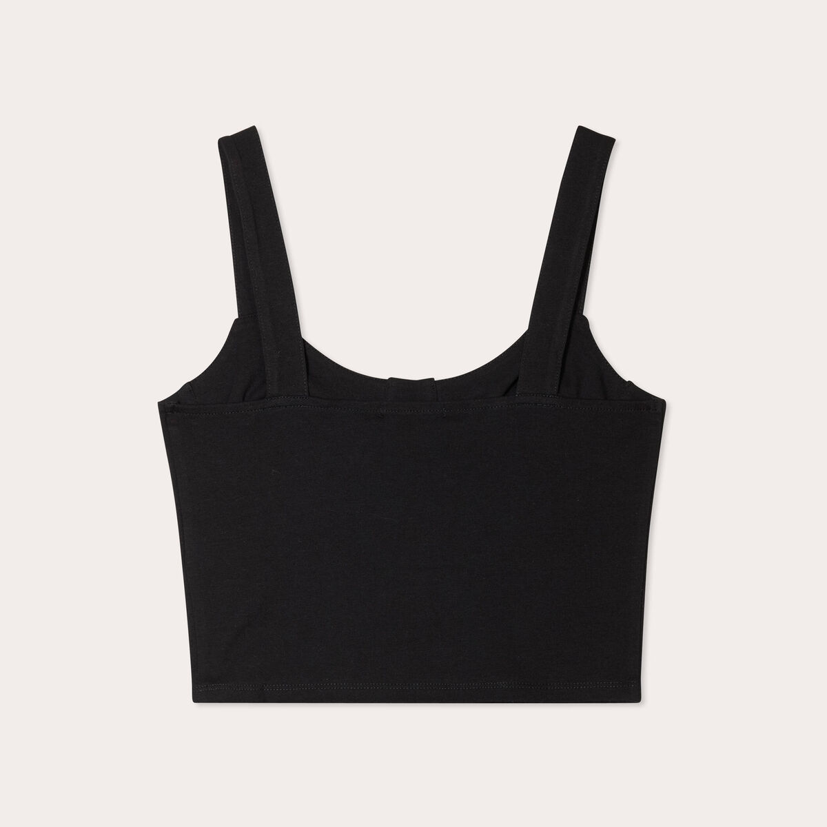 Débardeur cropped bretelles noir femme