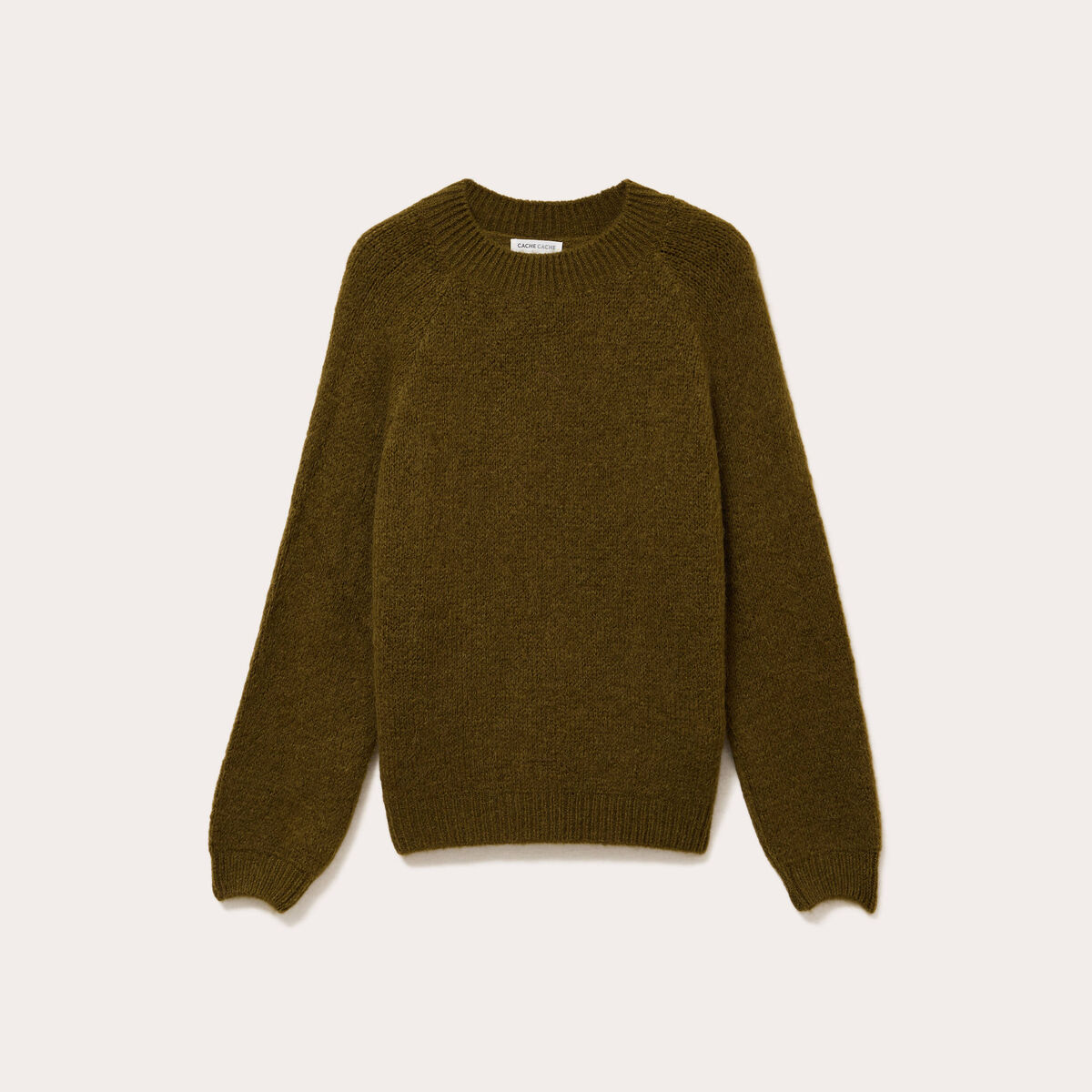Hollister - Pull à logo et demi-fermeture éclair - Vert olive