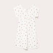 Robe courte évasée col v manches courtes blanc femme