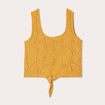Débardeur broderie anglaise jaune moutarde femme
