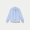 Chemise droite manches longues bleu femme