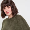 Pull manches longues vert kaki femme