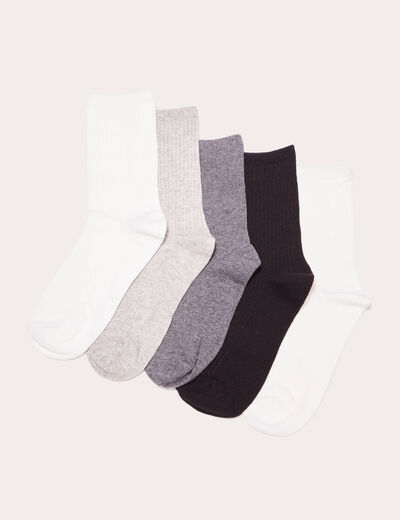 Lot 5 paires chaussettes noir femme