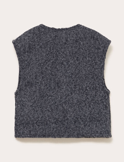 Gilet sans manches effet polaire gris fonc&eacute; femme