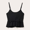 Blouse cropped volants noir femme