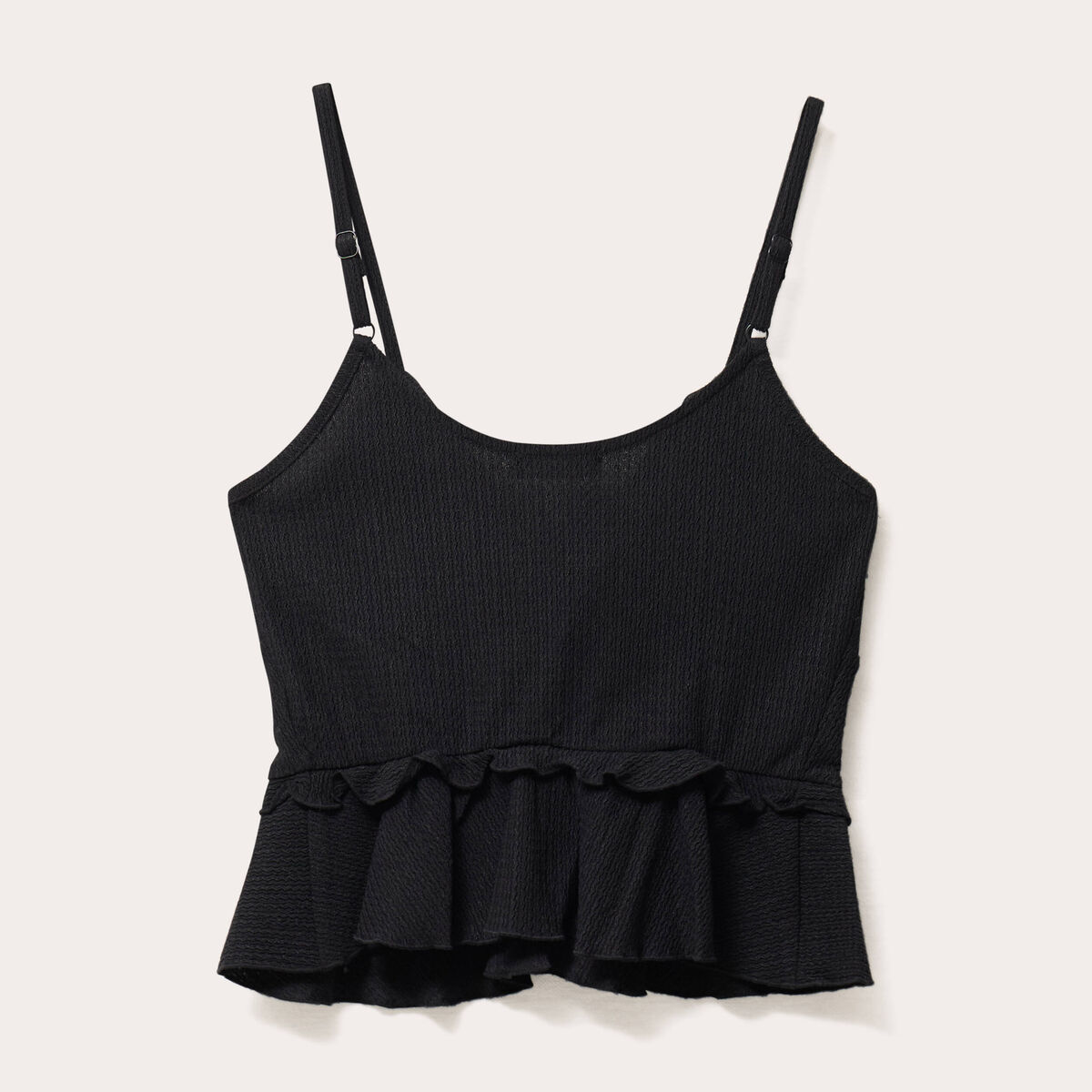 Blouse cropped volants noir femme