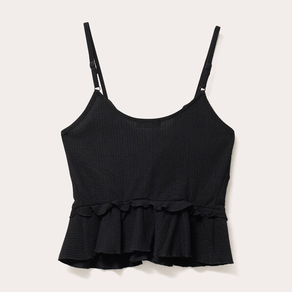 blouse cropped volants noir femme Blouse cropped volants noir femme