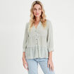 Blouse manches 3/4 vert femme