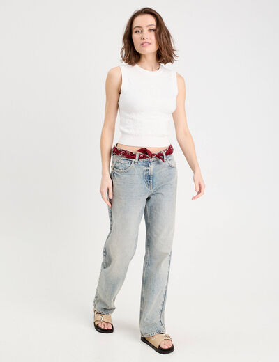 Débardeur tricot blanc femme