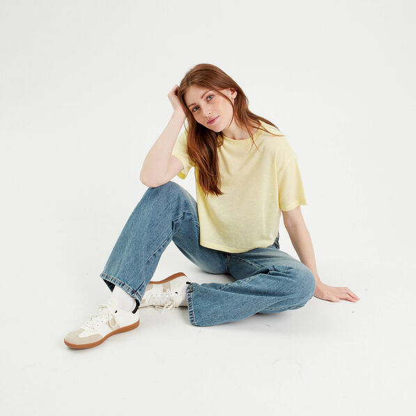 t shirt manches courtes jaune clair femme T-shirt manches courtes jaune clair femme