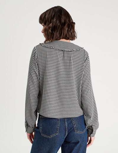 Blouse col claudine blanc femme
