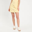 Jupe trapèze tweed jaune clair femme
