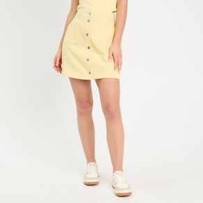 Jupe trapèze tweed jaune clair femme