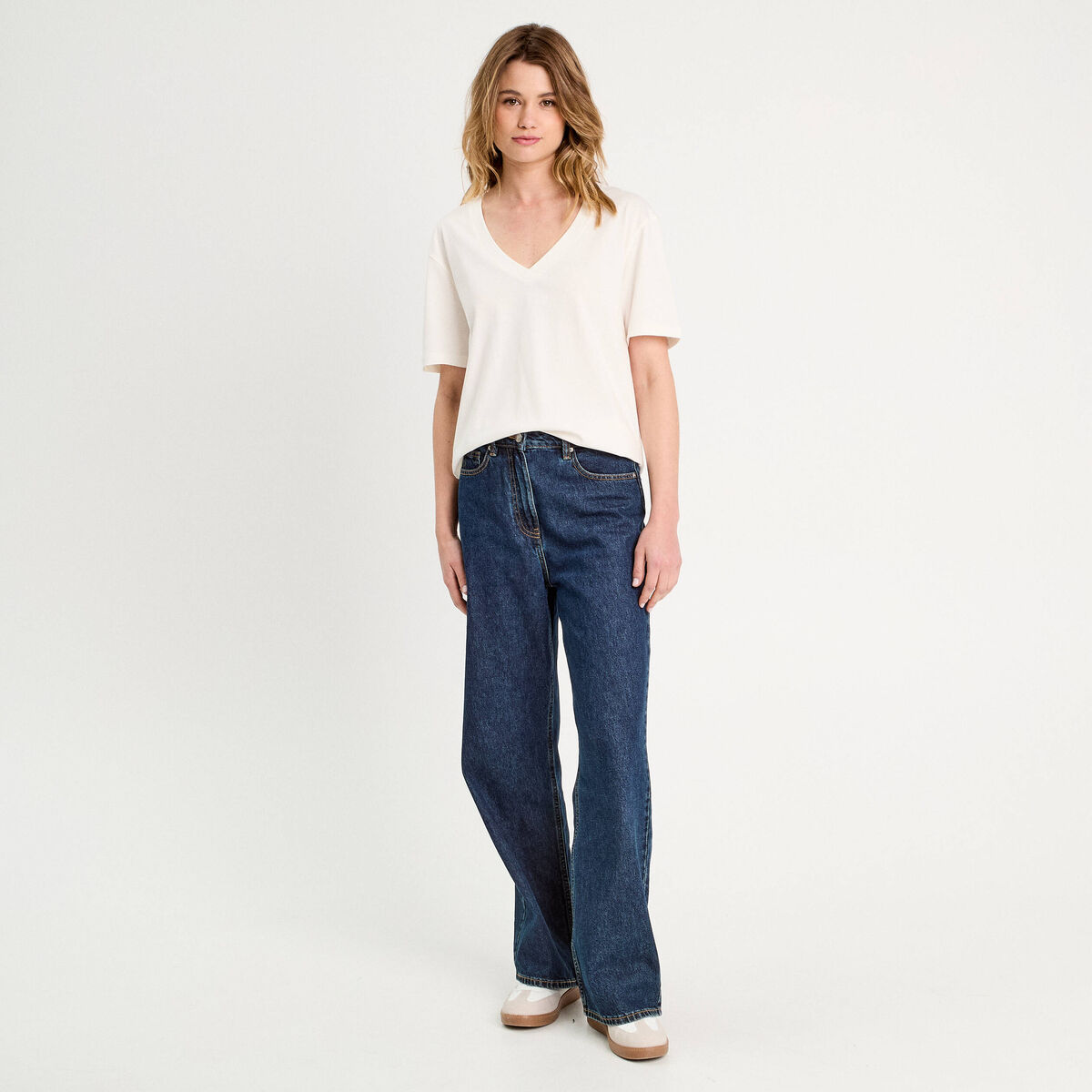 T-shirt manches courtes ecru femme
